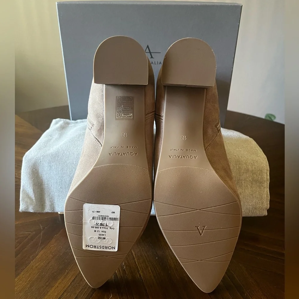 NWT Aquatalia Tan Suede Ankle Boots Kaylani in Original Box Women’s 12 / 42